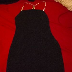 Forever 21 black sparkly dress with rhinestone straps